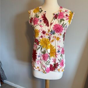 Floral Sleeveless Top - Multicolor